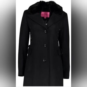 Betsey Johnson Corset Lace Up Wool Blend Jacket